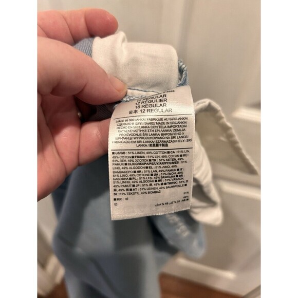 Gap Light Blue Linen/Cotton Chino Pants Women’s Size 12 - Picture 10 of 10